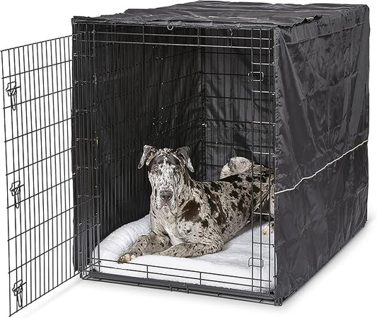 MidWest Homes for Pets Dog Crate Cover, Privacy Dog Crate Cover Fits MidWest Dog Crates, Crate Cover Only, Machine Wash & Dry, Black, 54-Inch