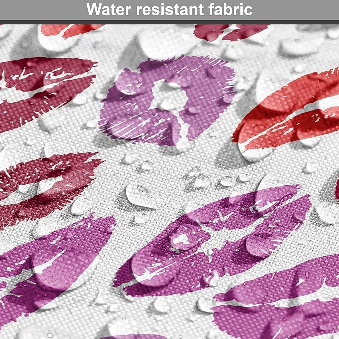 Lunarable Kiss Dog Crate Cover, Fun Colorful Design Lipsticks Kisses Fashion Illustration Print Artwork, Easy to Use Pet Kennel Cover for Medium Large Dogs, 48 Inch, Fuchsia and Raspberry