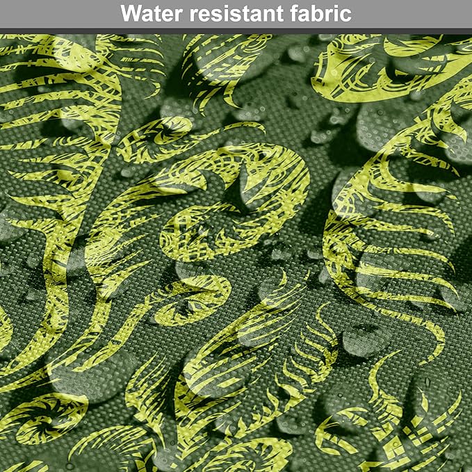 Lunarable Hunter Green Dog Crate Cover, Baroque Style Damask Floral Pattern with Leaves Swirled Branches Retro Design, Easy to Use Pet Kennel Cover for Cats & Medium Dogs, 24 Inch, Lime Green