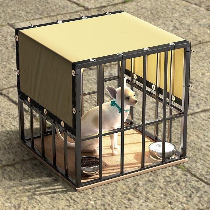 ColourTree 6' x 6' SandBeige Custom Size Shade Cloth with Grommets - 90% Sunblock, Durable Mesh Fabric Tarp for Dog Kennel Cover, Fence Privacy Screen, Greenhouse, Chicken Coop & Pet Playpen