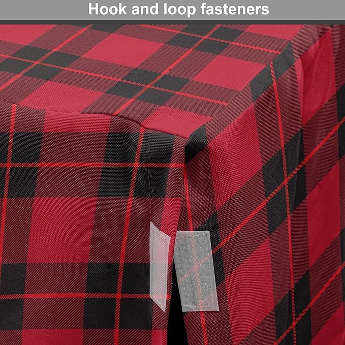 Lunarable Plaid Dog Crate Cover, Geometrical Scottish Ornament Folkloric Celtic Fashion Elements, Easy to Use Pet Kennel Cover for Small Dogs Puppies Kittens, 18 Inch, Coral Vermilion