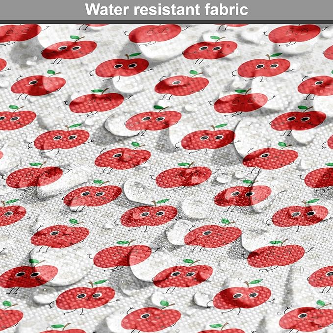 Lunarable Fruits Dog Crate Cover, Apple Fruit on Faded Dots Backdrop Fun Happy Pattern, Easy to Use Pet Kennel Cover for Medium Large Dogs, 36 Inch, Red Green Black