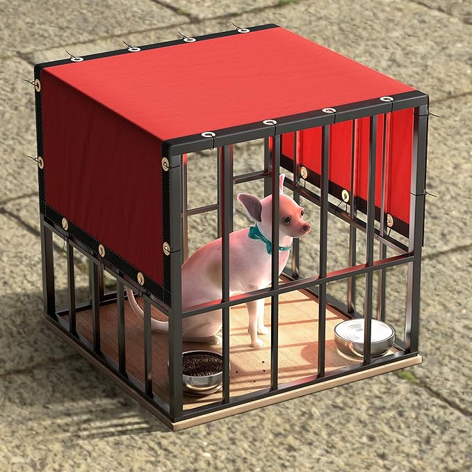 ColourTree 2' x 6' Red Custom Size Shade Cloth with Grommets - 90% Sunblock, Durable Mesh Fabric Tarp for Dog Kennel Cover, Fence Privacy Screen, Greenhouse, Chicken Coop & Pet Playpen