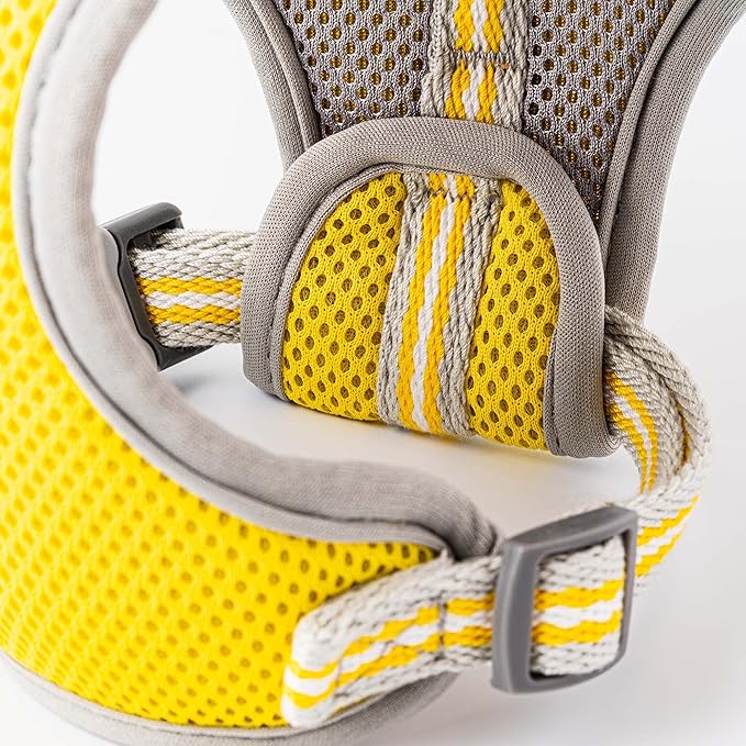 HUGO & HUDSON Dog Harness No-Pull Pet Harness Adjustable Quick Dry Mesh Padded Vest, Yellow, L