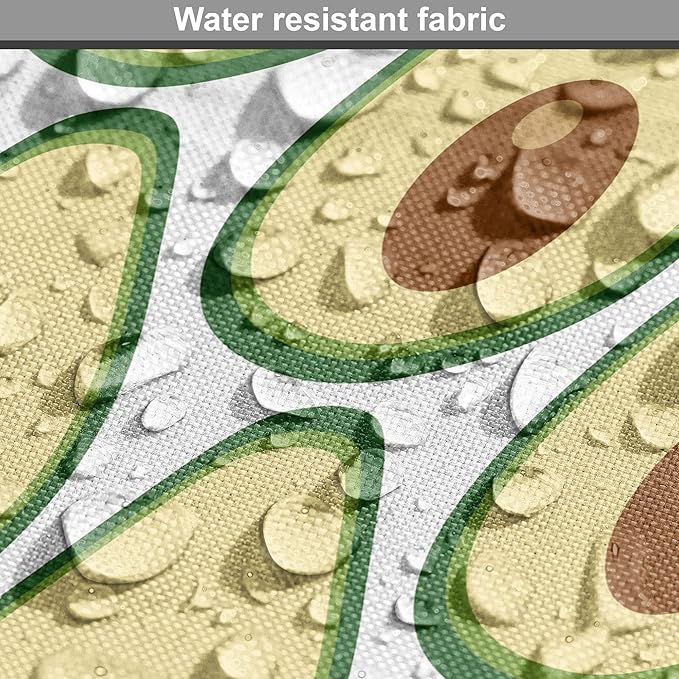 Lunarable Fruit Dog Crate Cover, Halved Avocado Slice Motifs Vegetable Food Natural Art, Easy to Use Pet Kennel Cover for Medium Large Dogs, 42 Inch, Pale Yellow Redwood