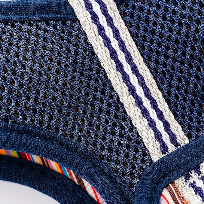 HUGO & HUDSON Dog Harness No-Pull Anti Choke Adjustable Padded Pet Vest, Multi-Color Striped, M