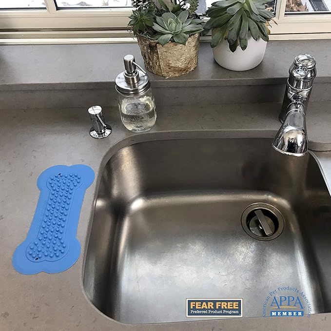 Lick Lick Pad Dog Accessories | Pet Shower Attachment | Dog Peanut Butter Lick Pad | Dog Bathing Station | Dog Bathing Supplies | Veterinarian Used | Suction to Wall | Large