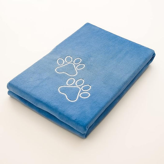 Unconditional Love | Premium Pet Drying Towel | Ultra Absorbent and Soft Microfiber Towel for Dogs and Cats (Blue)