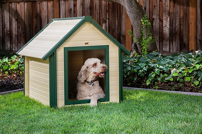 New Age Pet ECOFLEX Bunk Style Dog House, X-Large, Weatherproof and Easy to Clean, Elevated Floor for Ventilation, Quick Assembly, for Pets Up to 150lbs