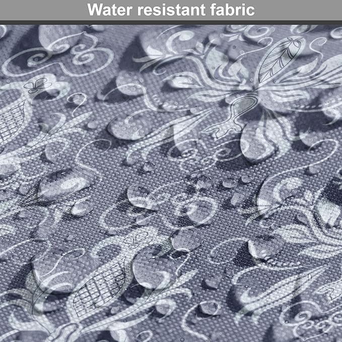 Lunarable Damask Dog Crate Cover, Medieval Repetitive Pattern with Flourish Ornaments, Easy to Use Pet Kennel Cover for Cats & Medium Dogs, 24 Inch, Purpleblue Ceil Blue