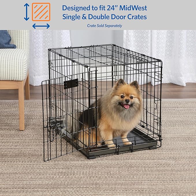 MidWest Homes For Pets Metal Dog Crate Replacement Pan; 24 inch