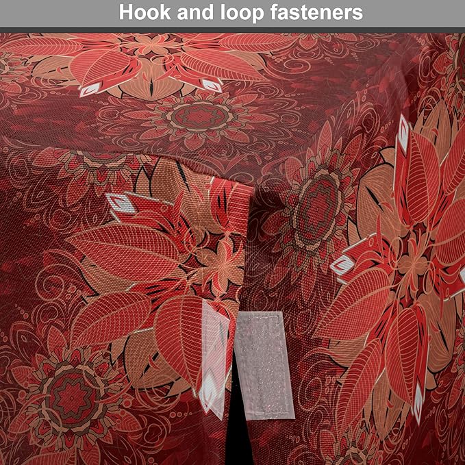 Lunarable Burgundy Dog Crate Cover, Flourishing Nature Garden Inspired Flowers Pattern Psychedelic Look, Easy to Use Pet Kennel Cover for Cats & Medium Dogs, 30 Inch, Burgundy Coral Tan