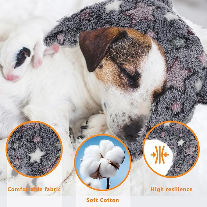 Pet Calming Pillow for Dogs, Soft U-Shaped Pillow, Joint Relief, Sleep Comfortably, Suit for Small, Medium, Large Dogs, Fluffy Pet Neck Pillow (S-Black Pink)