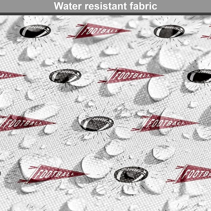 Lunarable Football Dog Crate Cover, Sportss Pennants Balls with Retro Burst Effect Graphic Game, Easy to Use Pet Kennel Cover for Medium Large Dogs, 42 Inch, Maroon Black White