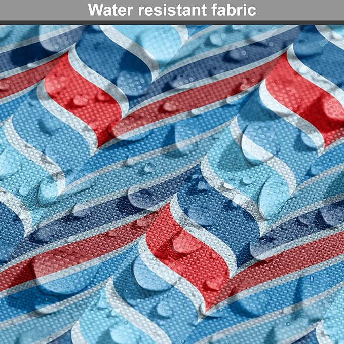 Lunarable Chevron Dog Crate Cover, Abstract Dimension Effects Featured Wavy Zigzag Leaf Curve Contrast Image, Easy to Use Pet Kennel Cover for Small Dogs Puppies Kittens, 18 Inch, Violet Blue Red Aqua
