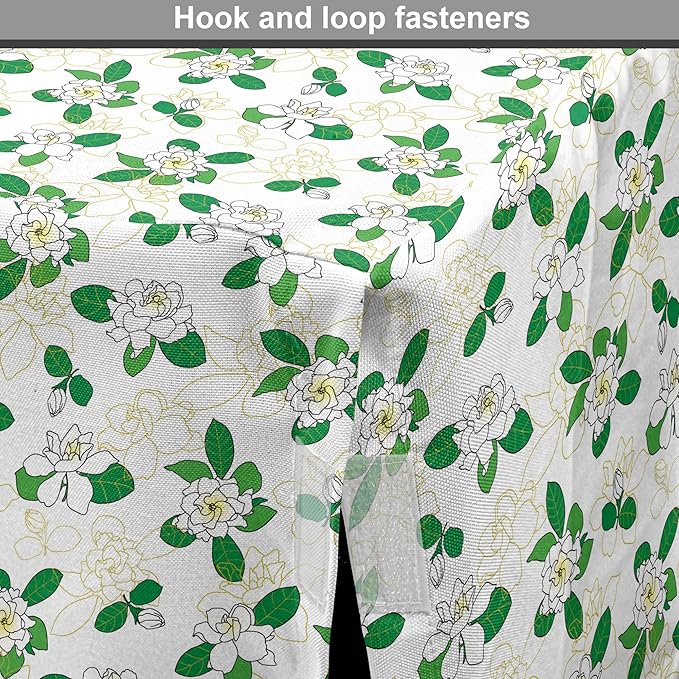 Lunarable Jasmine Dog Crate Cover, Gardenia Simplistic Romantic Flowers Continuous Pattern, Easy to Use Pet Kennel Cover for Small Dogs Puppies Kittens, 18 Inch, Fern Green Pastel Yellow