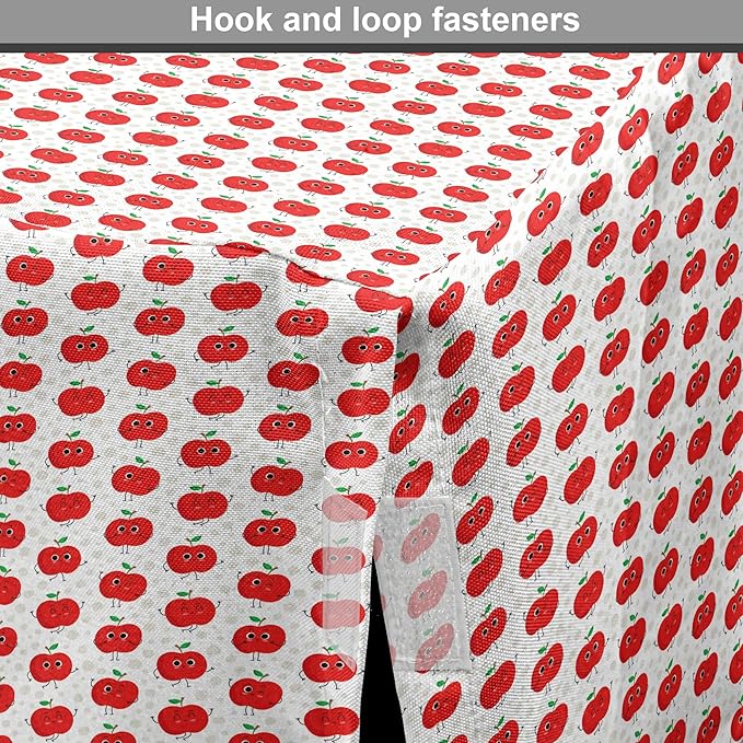 Lunarable Fruits Dog Crate Cover, Apple Fruit on Faded Dots Backdrop Fun Happy Pattern, Easy to Use Pet Kennel Cover for Medium Large Dogs, 48 Inch, Red Green Black