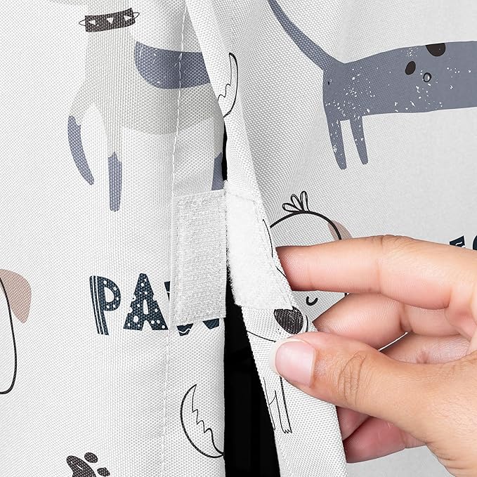 Sweet Jojo Designs Cartoon Puppy Print Dog Crate Cover – Kennel Covers for 24 Inch Pet Cage Small - Neutral Grey Taupe Blue White Modern Bulldog Wiener Doggy Paw Print Gray