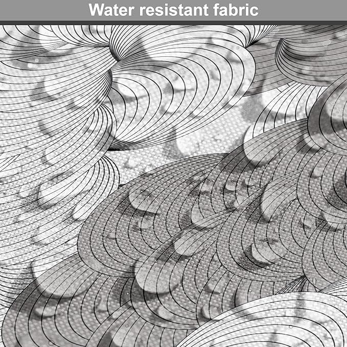 Lunarable Abstract Dog Crate Cover, Seigaiha Inspired Lines Curvy Elements Illustration in Greyscale Tones Print, Easy to Use Pet Kennel Cover for Cats & Medium Dogs, 30 Inch, Pale Taupe Grey