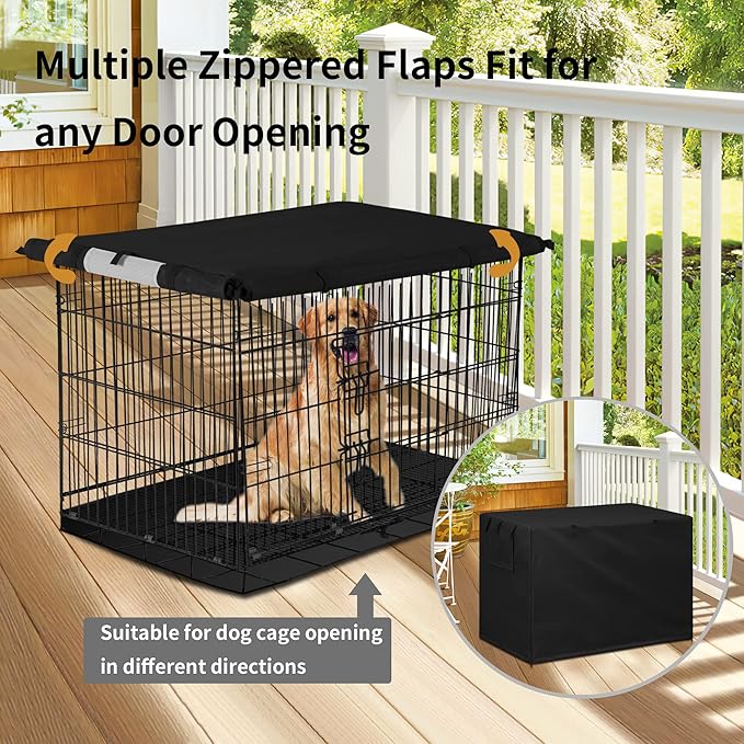 Easy-Going Dog Crate Cover 54 Inch Dog Kennel Cover for Dog, Cage Covers for Dog Crates Fit (54" L x37 W x 45" H) Black