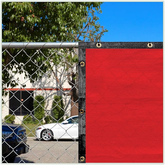 ColourTree 3' x 6' Red Custom Size Shade Cloth with Grommets - 90% Sunblock, Durable Mesh Fabric Tarp for Dog Kennel Cover, Fence Privacy Screen, Greenhouse, Chicken Coop & Pet Playpen