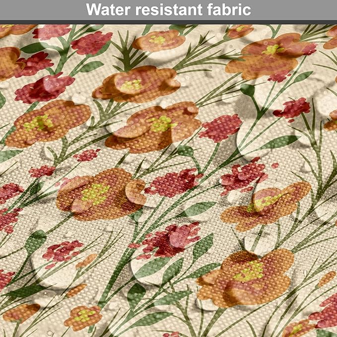 Ambesonne Floral Dog Crate Cover, Burgeoning Flowers Small Flora Scene Foliage Meadow Setting Vintage Garden Art, Easy to Use Pet Kennel Cover for Small Dogs Puppies Kittens, 22 Inch, Beige Multicolor