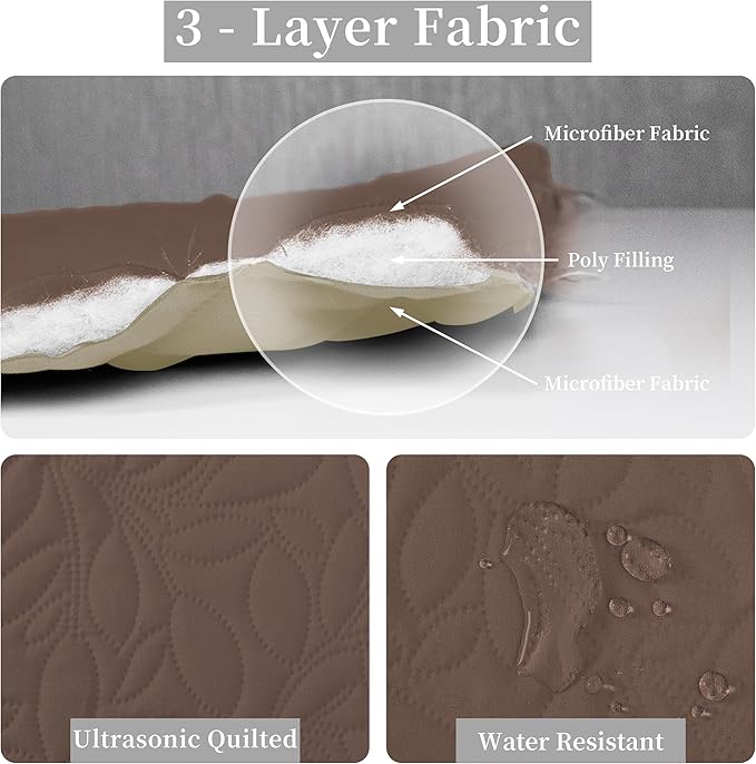 Easy-Going Waterproof Dog Bed Cover Reversible Leak Proof Pet Blanket Replacement Mat for Furniture Washable Couch Cover Sofa Cover for Dogs Cat(52x86 Inch, Brown/Beige)