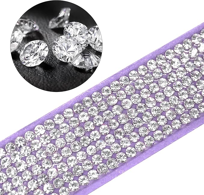 Rhinestone Bowtie Small Dog Collar and Leash Set, Diamond Puppy Collars Bow Crystal Bling Jeweled Glitter Girl Female Adjustable for XXSmall X-Small Small Medium Large Dogs (Rose Red-1,Large)