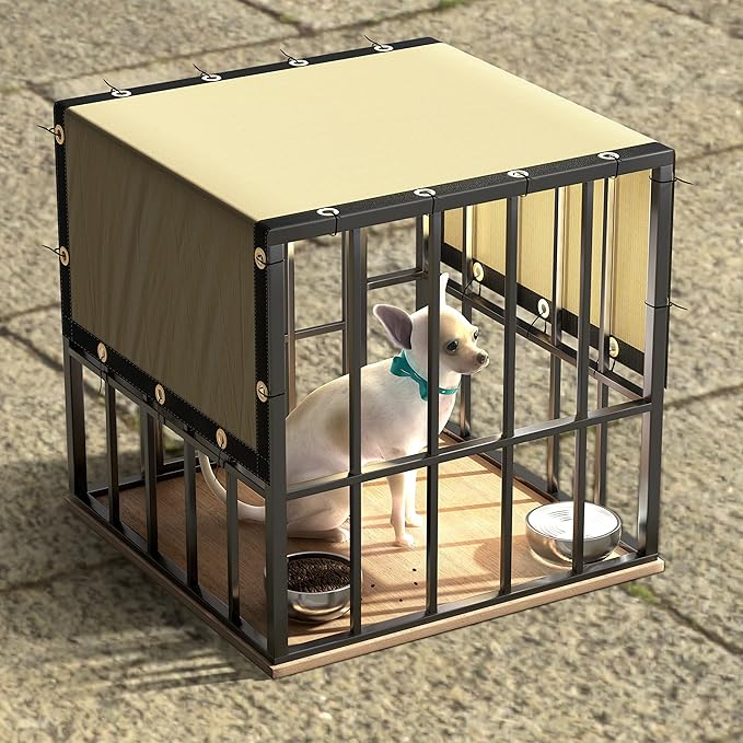 ColourTree 7' x 9' Beige Custom Size Shade Cloth with Grommets - 90% Sunblock, Durable Mesh Fabric Tarp for Dog Kennel Cover, Fence Privacy Screen, Greenhouse, Chicken Coop & Pet Playpen