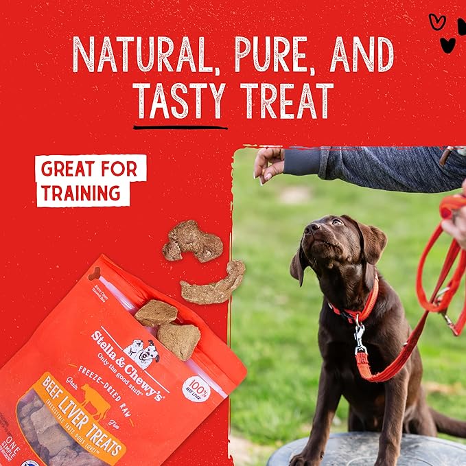Stella & Chewy's Freeze-Dried Raw Single Ingredient Beef Liver Treats, 3 oz. Bag
