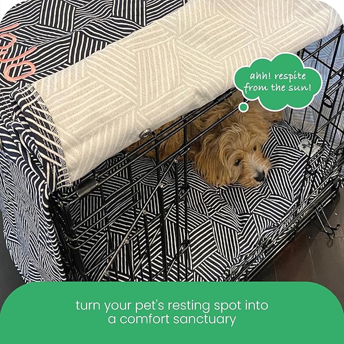 Molly Mutt Rough Gem Dog Crate Cover, 100% Cotton Canvas Cover with 2 Roll-Up Panels, Ideal for Dog or Cat Crate, Durable, Washable, and Free of Harmful Chemicals, 30" x 21" x 24"