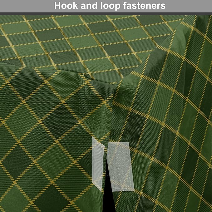 Lunarable Green Dog Crate Cover, Traditional Old Fashioned Argyle Pattern Retro Style Plaid, Easy to Use Pet Kennel Cover for Cats & Medium Dogs, 24 Inch, Forest Green Green