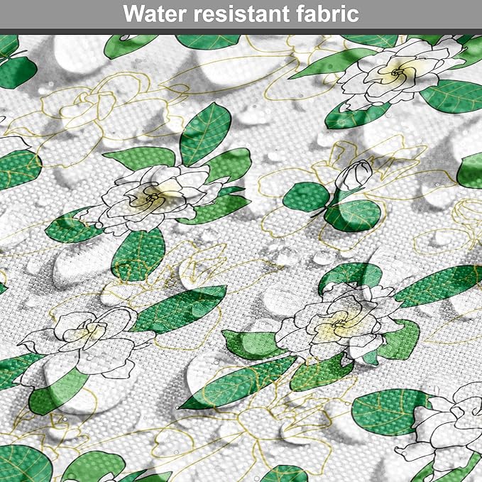 Lunarable Jasmine Dog Crate Cover, Gardenia Simplistic Romantic Flowers Continuous Pattern, Easy to Use Pet Kennel Cover for Cats & Medium Dogs, 30 Inch, Fern Green Pastel Yellow