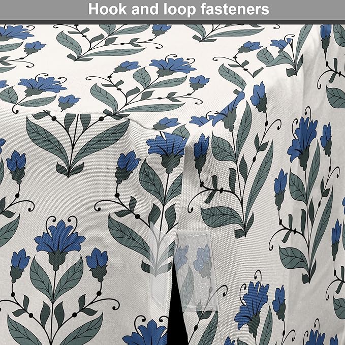 Ambesonne Floral Dog Crate Cover, Rhythmic Leaves Flowers Blossoms Nostalgic Style, Easy to Use Pet Kennel Cover for Cats & Medium Dogs, 24 Inch, Champagne Multicolor