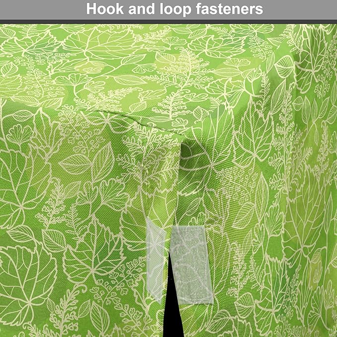 Lunarable Green Dog Crate Cover, Line Art Style Flourish Pattern on Green Tone Backdrop Ornate Victorian, Easy to Use Pet Kennel Cover for Medium Large Dogs, 36 Inch, Apple Green Pale Yellow