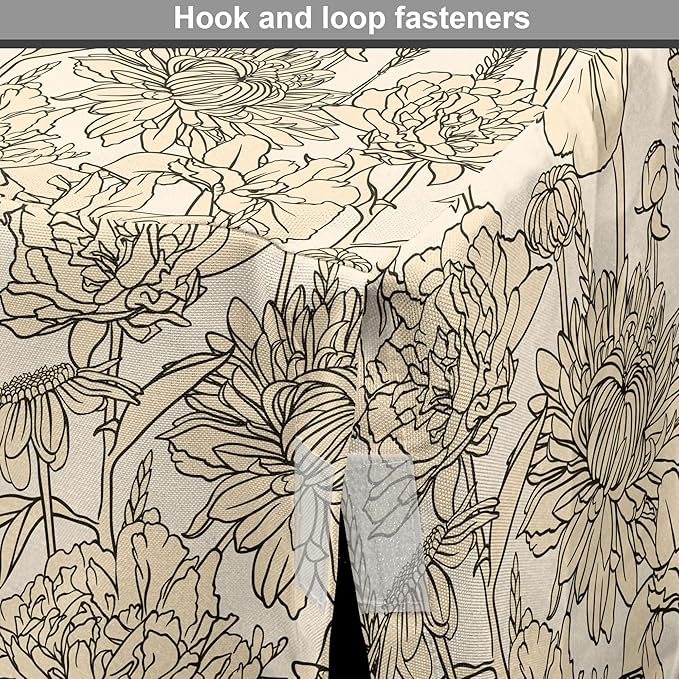 Lunarable Floral Dog Crate Cover, Daffodil and Carnation Bouquets Sketch Art Style Botanical Blossoms Field, Easy to Use Pet Kennel Cover for Small Dogs Puppies Kittens, 18 Inch, Beige and Champagne