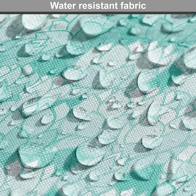 Lunarable Aquamarine Dog Crate Cover, Retro Design Continuous Pattern of Abstract Flowers, Easy to Use Pet Kennel Cover for Medium Large Dogs, 42 Inch, Turquoise Pale Seafoam