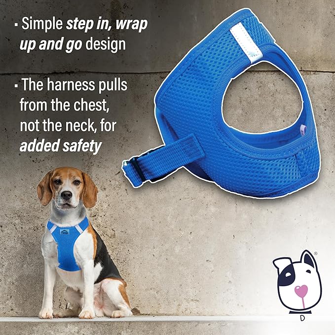 Doggie Design Dog Harness - No Choke Dog Harness, Dog Vest, Mesh Polyester, Pet Harness, Simple Step in and Go Design, Harness for Dog - Cobalt Blue, XL