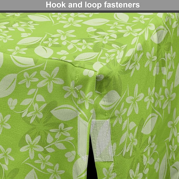 Lunarable Green Dog Crate Cover, Flourishing Spring Flowers Fresh Summer Meadow Themed Graphic Flora Print, Easy to Use Pet Kennel Cover for Small Dogs Puppies Kittens, 18 Inch, Apple Green Pale Green