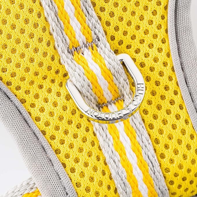 HUGO & HUDSON Dog Harness No-Pull Pet Harness Adjustable Quick Dry Mesh Padded Vest, Yellow, L