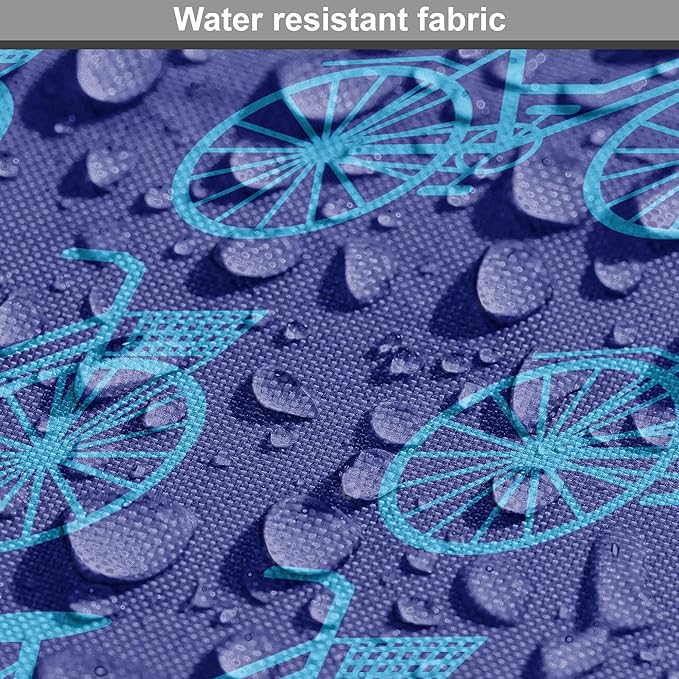 Lunarable Contemporary Blue Dog Crate Cover, Repetitive Pattern with Silhouette Style Bicycles, Easy to Use Pet Kennel Cover for Small Dogs Puppies Kittens, 22 Inch, Dark Violet Sky Blue