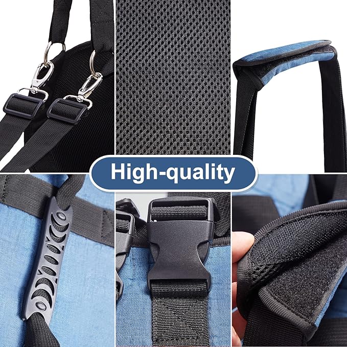 Dog Carry Sling, Emergency Backpack Pet Legs Support & Rehabilitation Dog Lift Harness for Nail Trimming, Dog Carrier for Senior Dogs Joint Injuries, Arthritis, Up and Down Stairs(2XL, Blue)