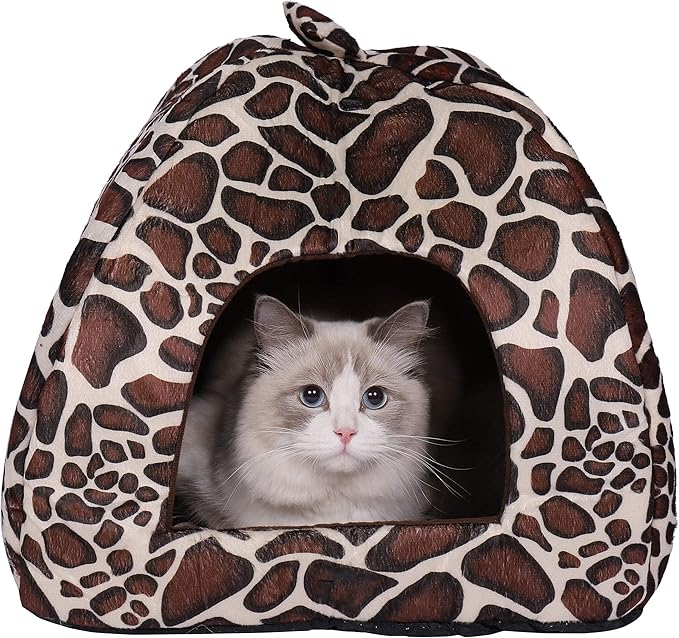 Spring Fever Hamster Guinea Pig Rabbit Dog Cat Chinchilla Hedgehog Bird Small Animal Pet Bed House Hideout Cage Accessorie E Leopard XL (18.9 * 18.9 inch)