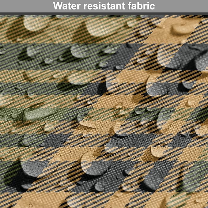 Lunarable Plaid Dog Crate Cover, Tartan Pattern in Autumn Tones Old Fashioned Design Country Illustration, Easy to Use Pet Kennel Cover for Medium Large Dogs, 42 Inch, Olive Green Mustard