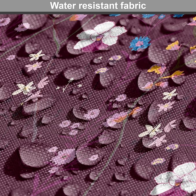 Lunarable Maroon Dog Crate Cover, Pattern of Wildflowers Scene Botanical Spring Time Elements Colorful Blooms, Easy to Use Pet Kennel Cover for Cats & Medium Dogs, 30 Inch, Maroon Multicolor