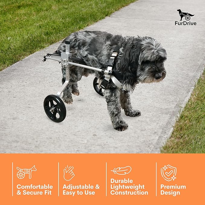 Dog Wheelchair for Back Legs – Small, Medium & Large – Lightweight Aluminum Alloy - Adjustable Wheelchair for Dogs with Disabled Hind Legs – Cat Wheelchair - Dog Carts with Wheels