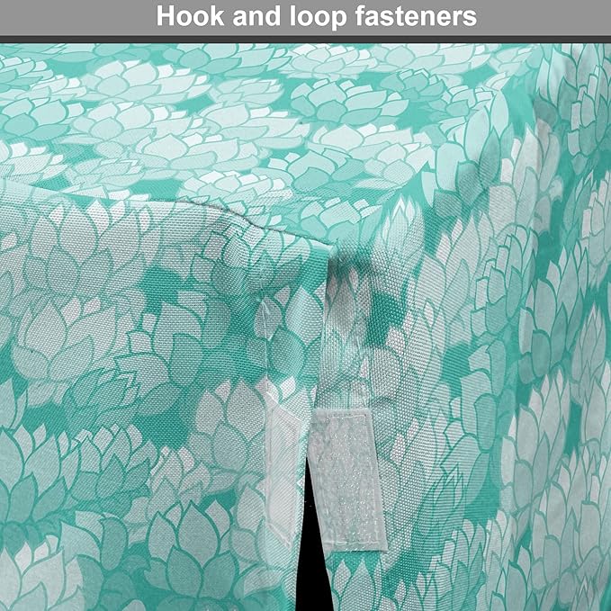 Lunarable Aquamarine Dog Crate Cover, Retro Design Continuous Pattern of Abstract Flowers, Easy to Use Pet Kennel Cover for Small Dogs Puppies Kittens, 22 Inch, Turquoise Pale Seafoam