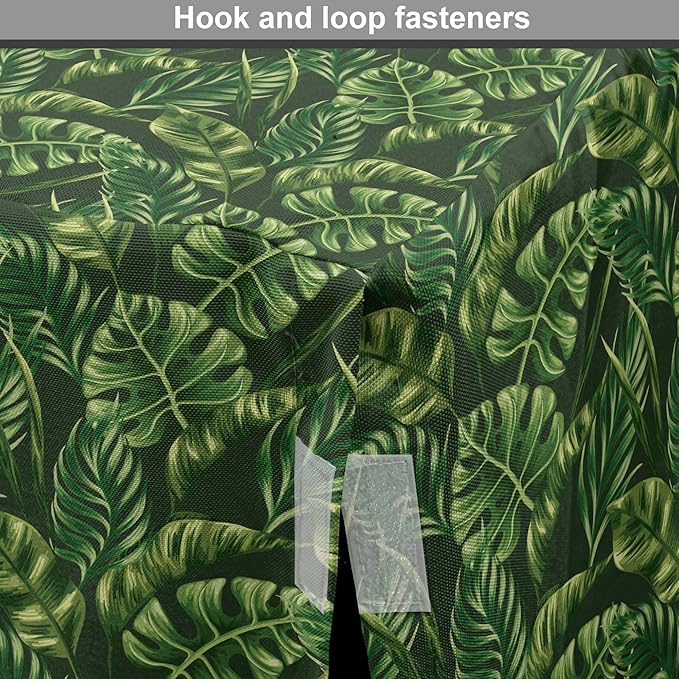 Lunarable Hunter Green Dog Crate Cover, Tropical Palm Leaves Exotic Plants Hawaiian Trees Jungle Natural Design, Easy to Use Pet Kennel Cover for Small Dogs Puppies Kittens, 22 Inch, Fern Green