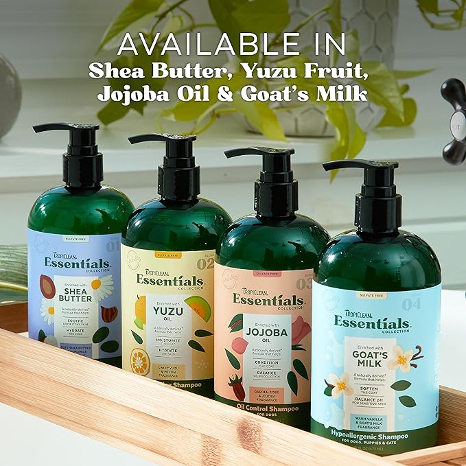 TropiClean Essentials Shea Butter Conditioner for Dogs | Restore Dry & Itchy Skin | Condition The Coat | Derived from Natural Ingredients