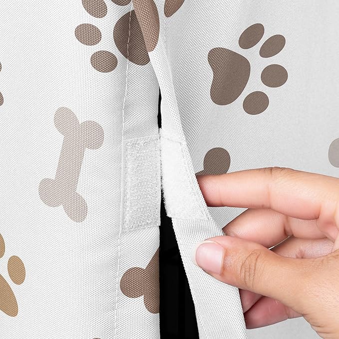 Sweet Jojo Designs Bone Paw Print Dog Crate Cover – Kennel Covers for 48 Inch Pet Cage Large - Neutral Grey Taupe Brown Modern Off White Gray Tan Puppy